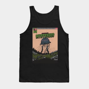 Funny Sci-Fi "Sheltered Life Mysteries" Retro Comic Parody Tank Top